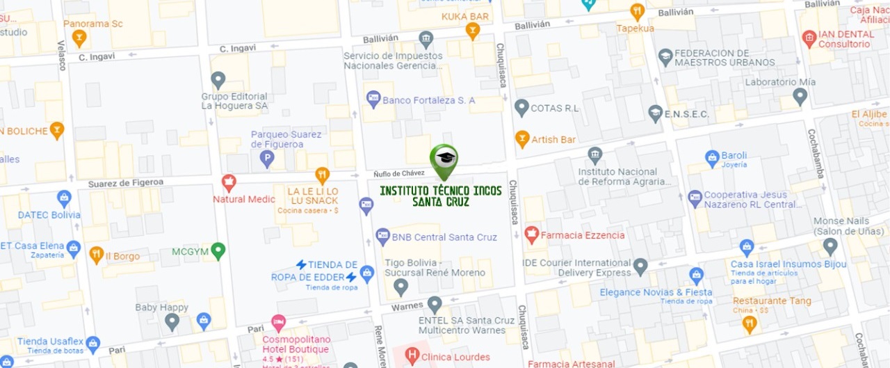 Mapa de la dirección INCOS SC